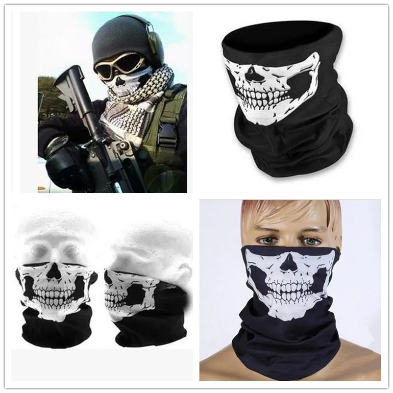 C.gree 25*48cm Skull Bandana Neck Face Mask Headscarf Tubular