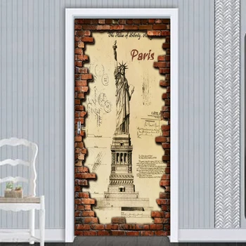 

DIY Door Sticker Retro Goddess Of Freedom PVC Self Adhesive Decal Wall Sticker Mural Rooms Door Decor Sticker Wallpaper Poster