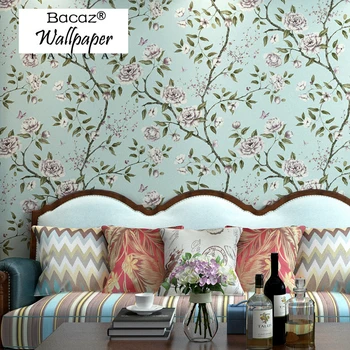 

Bacaz Reminisced American Butterfly rustic 3d Flower wallpaper Rolls for walls Living Room 3d Wall paper Roll wall covering