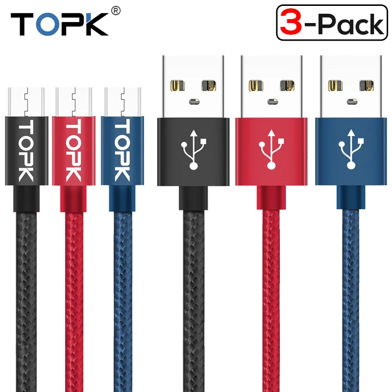 Aliexpress.com : Buy TOPK [3 Pack] 4ft Micro USB Durable