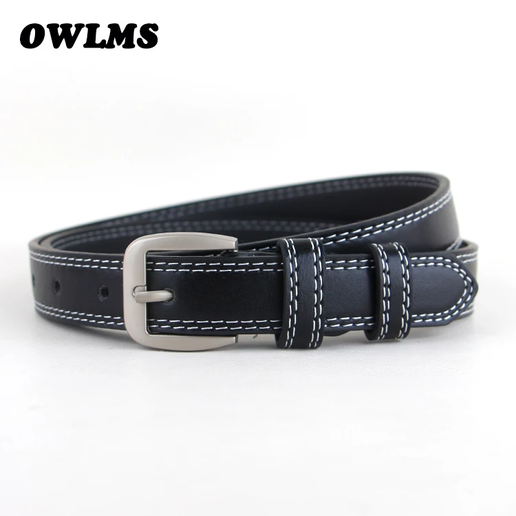

HOT Casual Belt jeans Decorative Simple strap Belts Leather Fashion brown Women Trousers Black waist blue pin buckle students