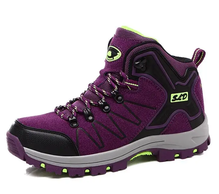 8017-women purple Akexiya кожаные походные ботинки, уличная спортивная обувь, мужские альпинистские горные кроссовки, женские Треккинговые ботинки - Цвет: 8017-women purple