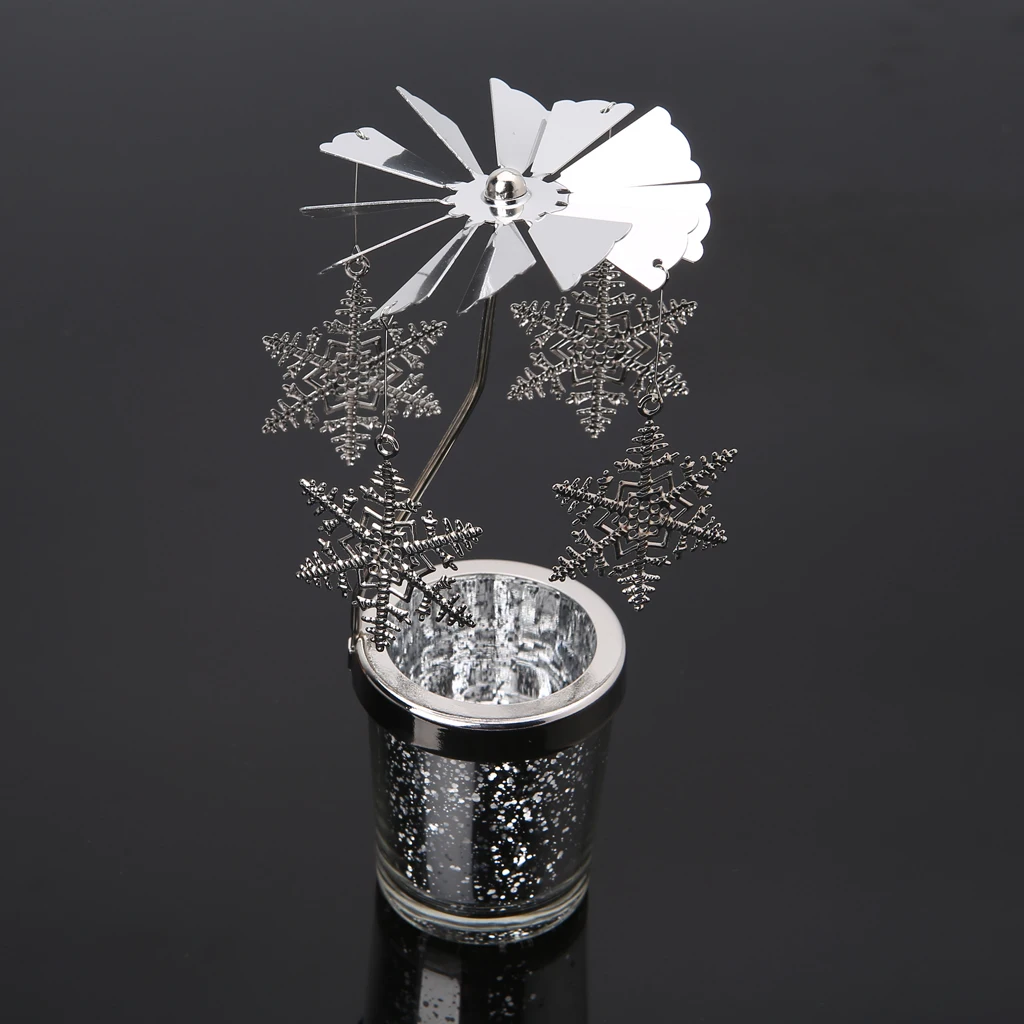 10 стилей вращающийся светильник для чая металлический светильник для свечей карусель украшение дома - Цвет: Белый