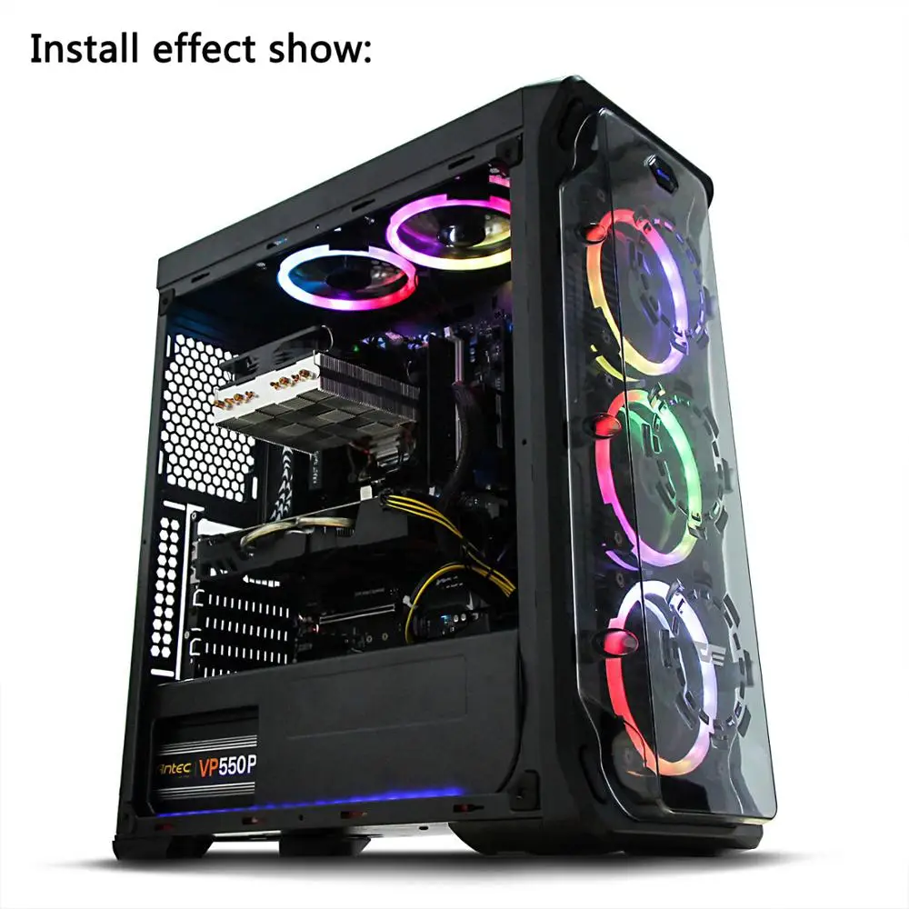 DarkFlash RGB PC чехол вентилятор 120 мм компьютерные корпуса Процессор охлаждающими вентиляторами тихий Asus Aura Sync кулер охлаждения регулировки скорости светодиодный вентилятор для ПК MR12