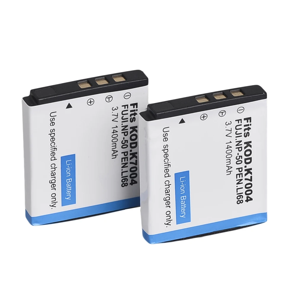 

2x Fully Decoded Battery for Fuji NP-50 NP-50A Fuji F300EXR F600EXR F75EXR F70EXR