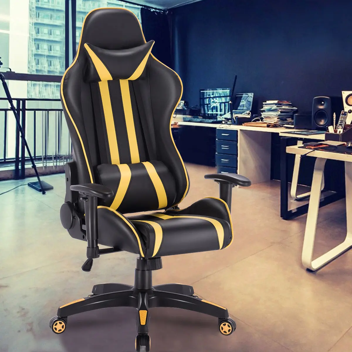  Home Office High Back Gaming Chair Racing Reclining Chair Swivel