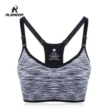 Albreda женщин Фитнес Йога Спортивный Бюстгальтер Для Бег тренажерный зал ремни Мягкий Топ спортивный жилет быстросохнущая спортивный бюстгальтер для женщин 5 видов цветов