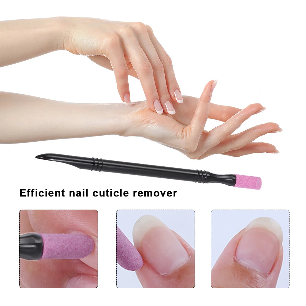 3 Pcs Professional Nail File Nail Cuticle Remover Sanding Pusher Trimmer Buffer Nail Art File