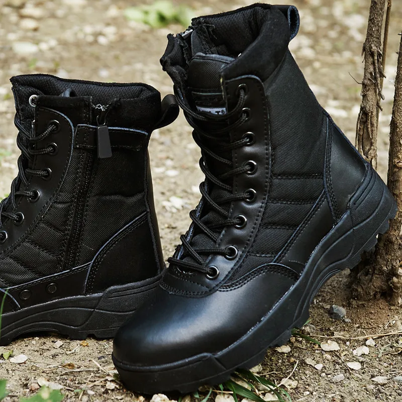 

Tactical Training Military Desert Combat Boots Outdoor Hunting Hiking Climbing Non-Slip Breathable Lacing Leather Ankle Shoes