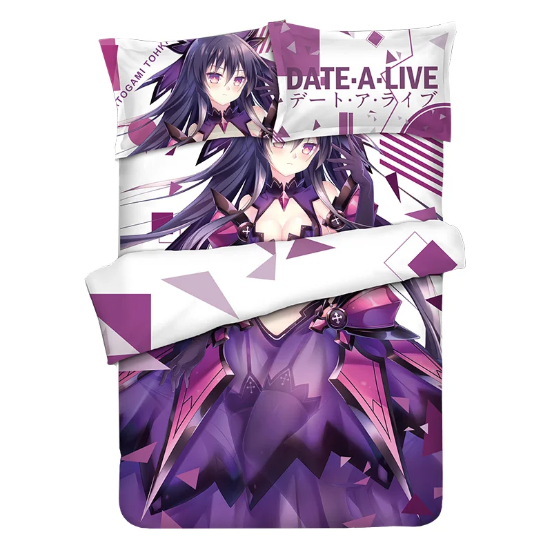 Пододеяльник из мультфильма Yatogami Tohka Yoshino Tokisaki Kurumi постельное белье с аниме|bed