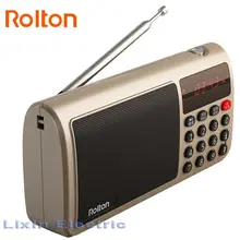 Rolton T50 FM Radio Portable World Band Radio FM/AM/SW Radio Mp3 Speaker WAV Music Player TF Card And Flashlight for PC iPod