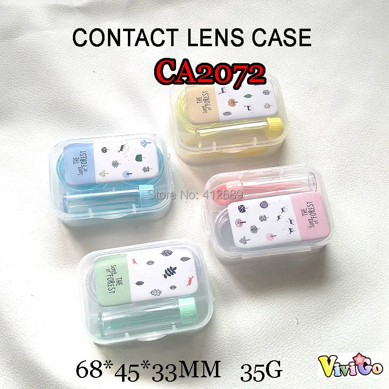 

CA2072 candy transparency small round contact lens case with PP saving box