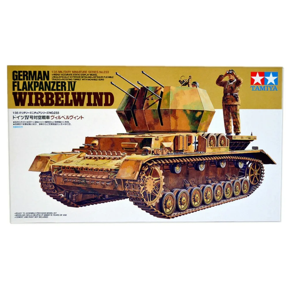 Tamiya 35233 1/35 German Flakpanzer IV Wirbelwind Anti-Craft Tank Military AFV Assembly Model Building Kits oh rc toy | Игрушки и хобби