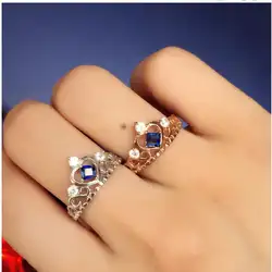 Натуральной синий сапфир кольцо серебро 925 Изящные Украшения ручной работы Gem Размеры 3 мм