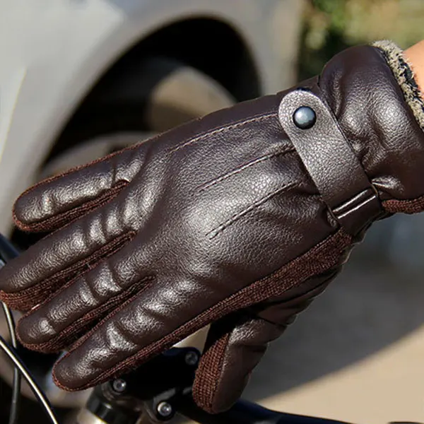 Новые мужские Роскошные из искусственной кожи зимние супер вождения теплые перчатки из кашемира кашемир Прекрасный подарок AIC88