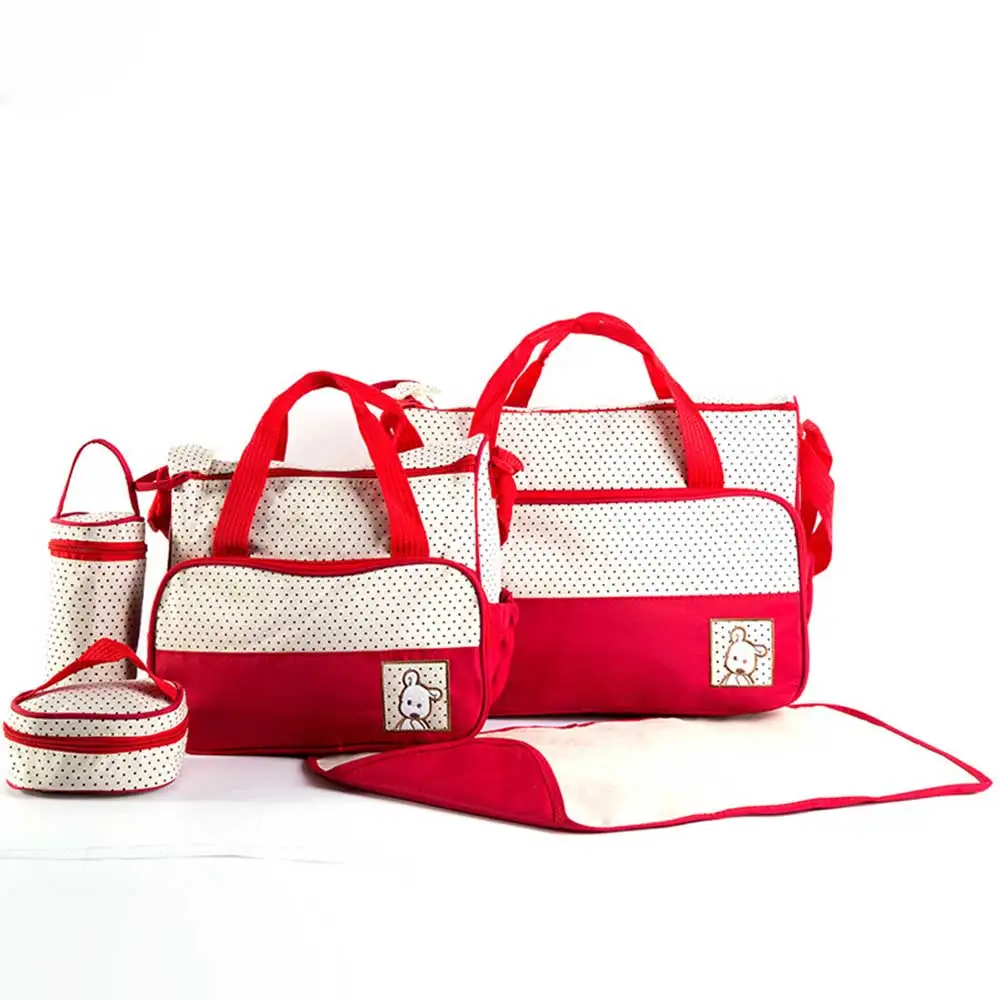 5 шт., Детские комплекты с сумкой для подгузников, изоляционные сумки для новорожденных, бутылочки для молока, сумка для подгузников, сумка-почтальонка, 5 комплектов - Цвет: PJ3604R