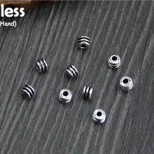 Uglyless реального S925 стерлингового серебра бобы Бисер аксессуары ювелирные изделия DIY Винтаж этнические мини Размеры Spacer Ручной Работы Выводы