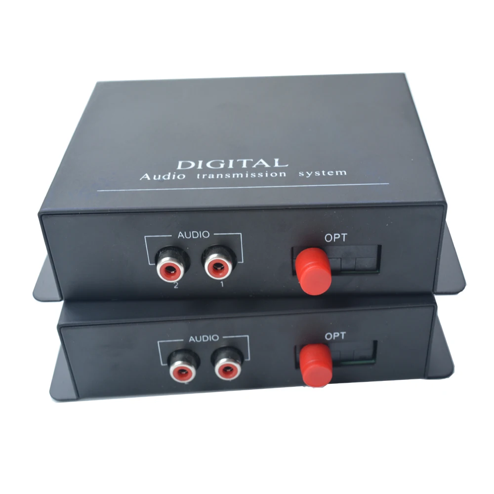 

High quality 2 Channel Hi Fi Audio Fiber Optical Media Converter Transmitter Receiver 1Pair