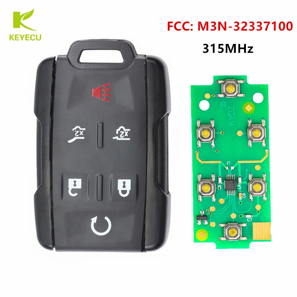 

KEYECU Replacement Remote Control Key Fob 6B 315MHz for Chevrolet Tahoe Suburban GMC Yukon 2015 2016 FCC: M3N-32337100