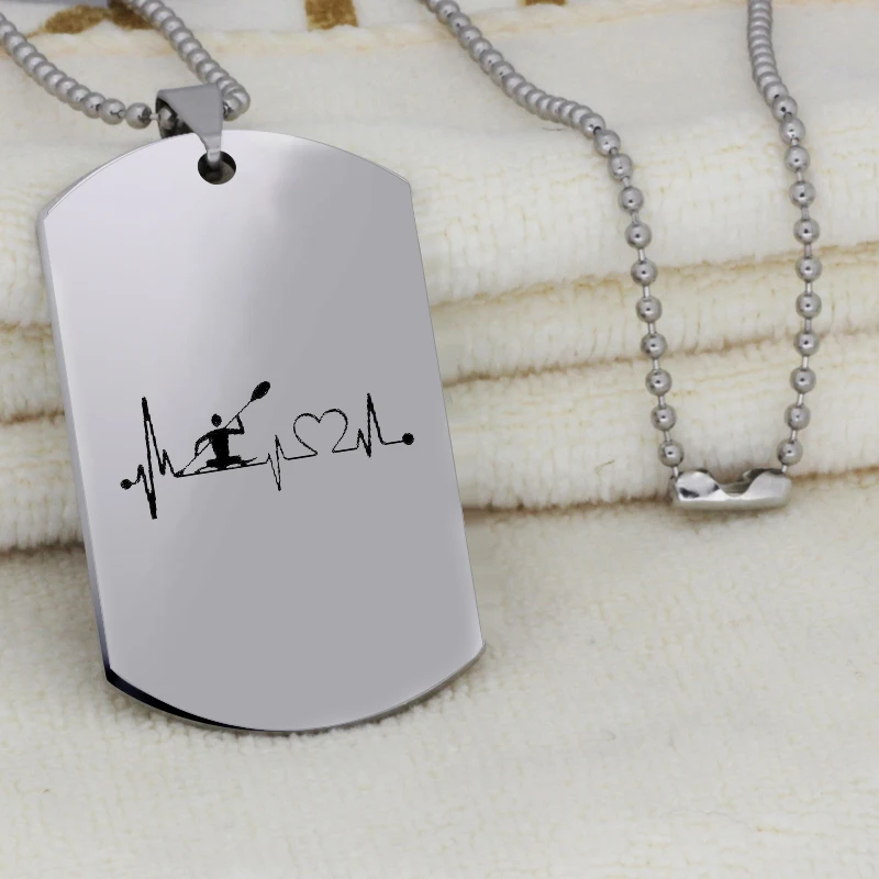 Каякинг pendant кулон ожерелье с гравировкой из нержавеющей стали ювелирные изделия для женщин и мужчин ручной работы ювелирные изделия YLQ6522
