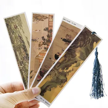 

Vintage Chinese Painting Theme Creative Paper Bookmarks 30 Sheets 15*4cm DIY Message Card Gift Free Shipping