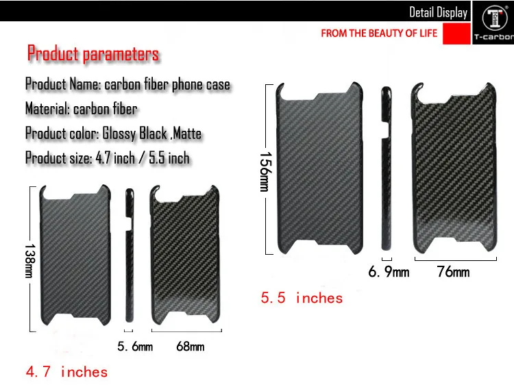 T-CARBON Фабричный чехол для телефона из углеродного волокна