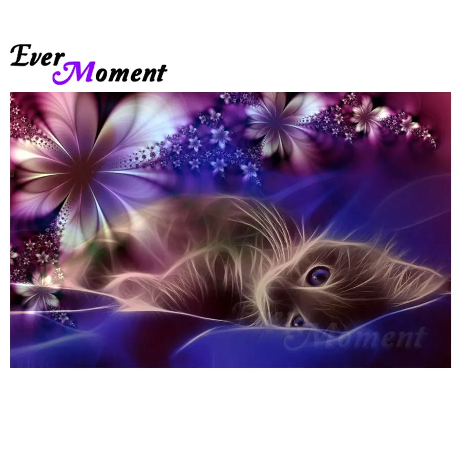 Ever Moment ручная работа алмазная картина лежа кошка животное полное квадратное