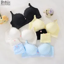 Новое сексуальное кружевное женское нижнее белье без косточек, удобный хлопковый бюстгальтер для маленькой груди, комплект милого женского белья, чашка AB, пуш-ап, наборы бюстгальтер+ трусы