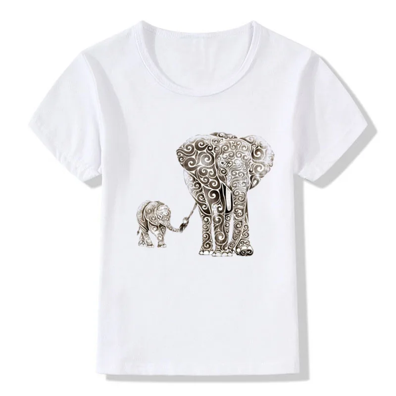 

2018 Children T-shirt Cartoon Elephant Print Short Sleeve Tshirt Kids Summer Top Girls Boys Animal Design T shirt Baby Clothes