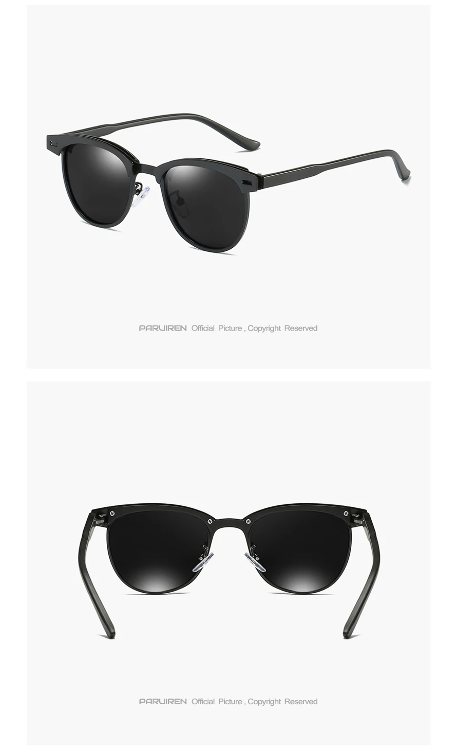 Round Sunglasses Men Polarized Vintage Aviator 9