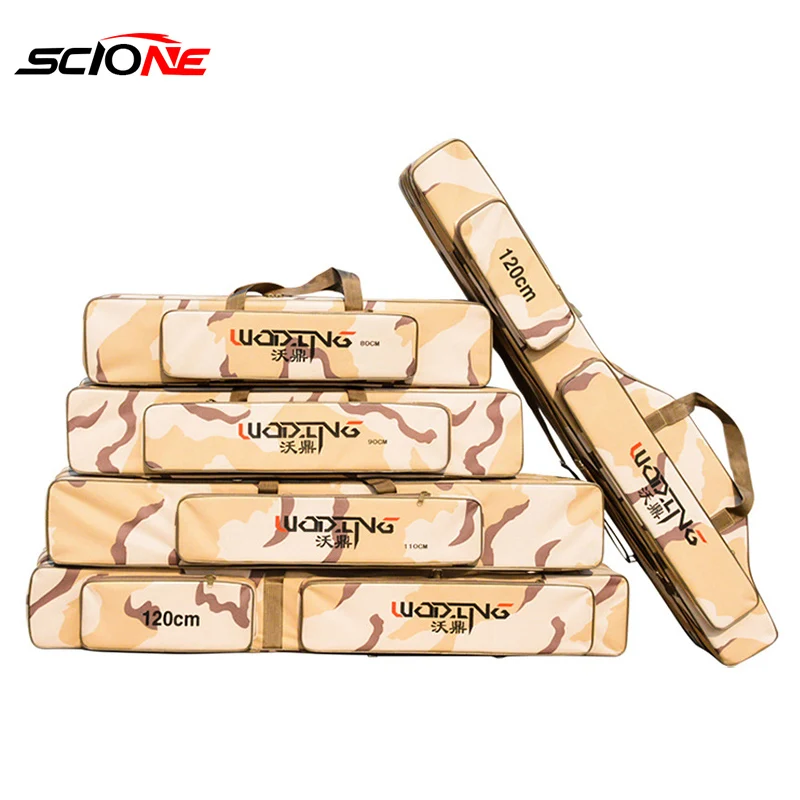 

Fishing Bags 2/3 Layer Multifunctional Oxford Cloth Fishing Rod Reel Lure Canvas Pole Storage Bags 120cm Fishing Tackle XA123G