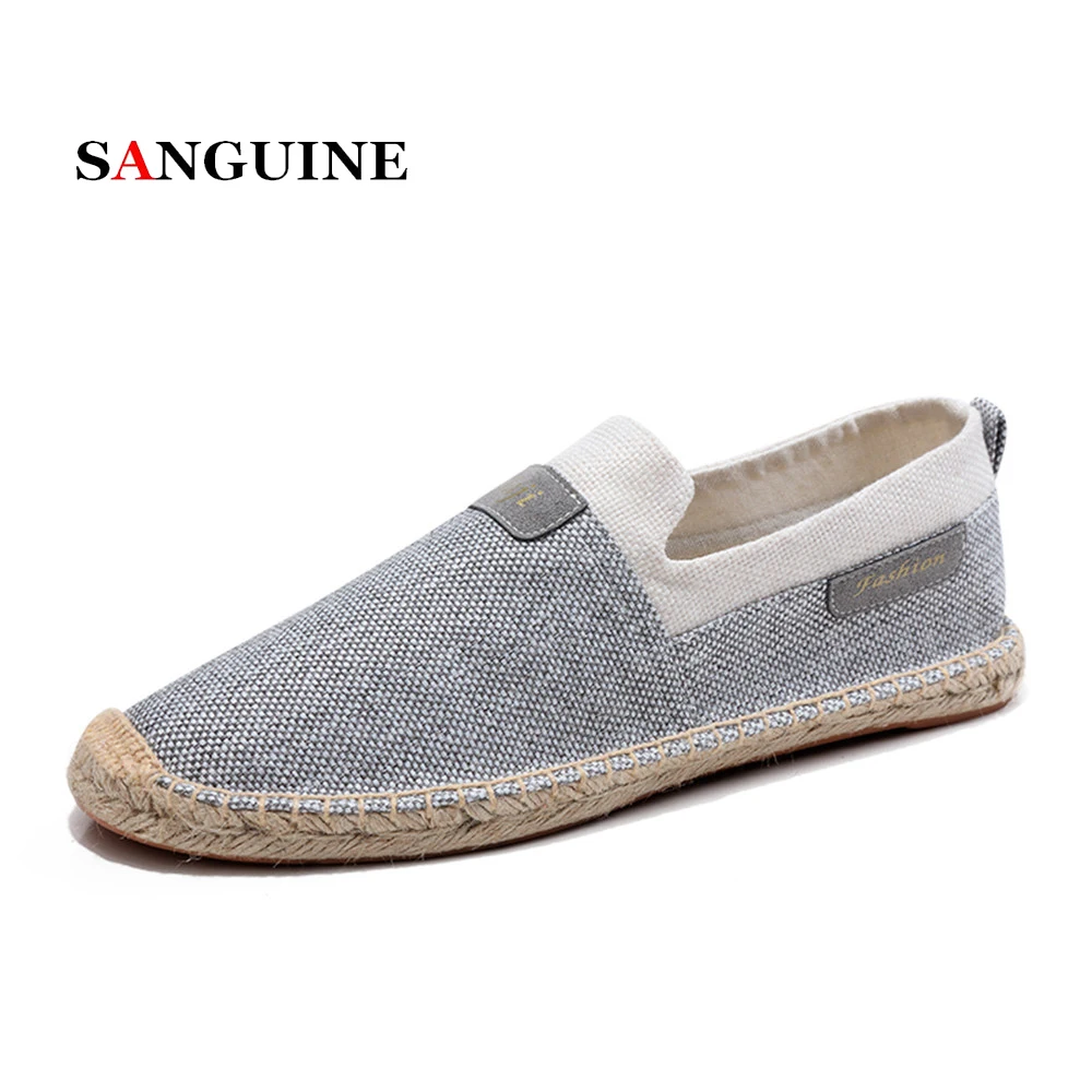 

2019 New Linen Canvas for Men's Shoes with Slip-on and Lazy Causal Shoes