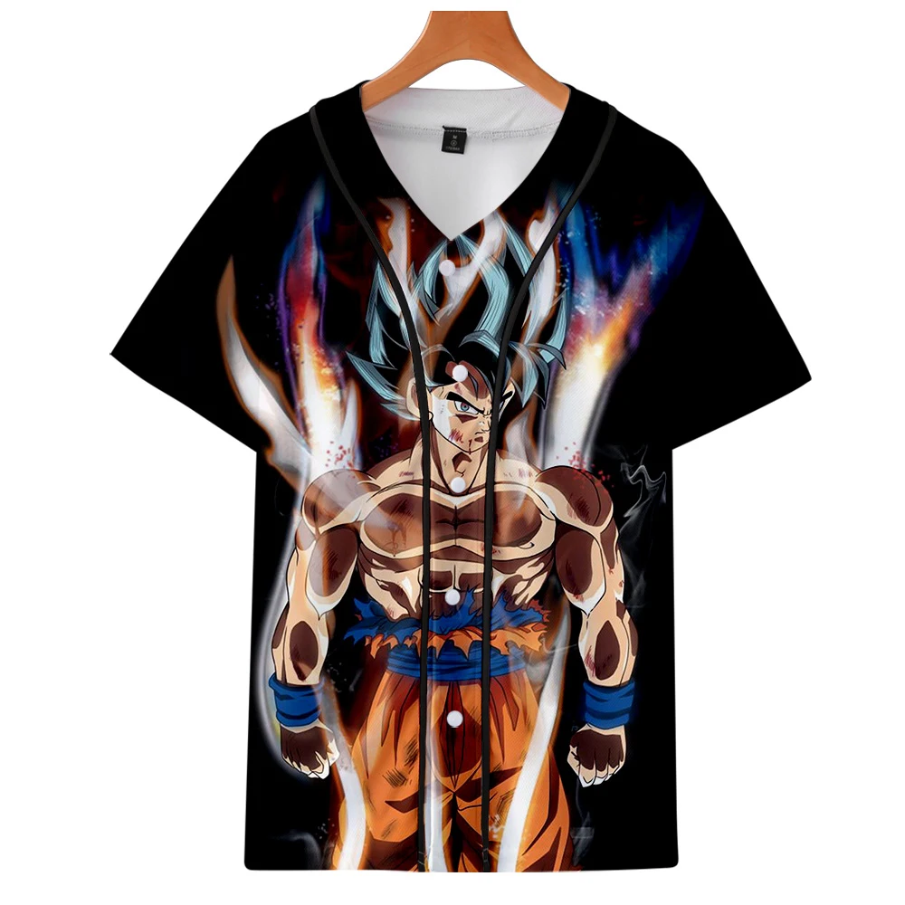 Аниме Драконий жемчуг SSJ Goku бейсбольная форма с короткими рукавами Kakarot 3D принт