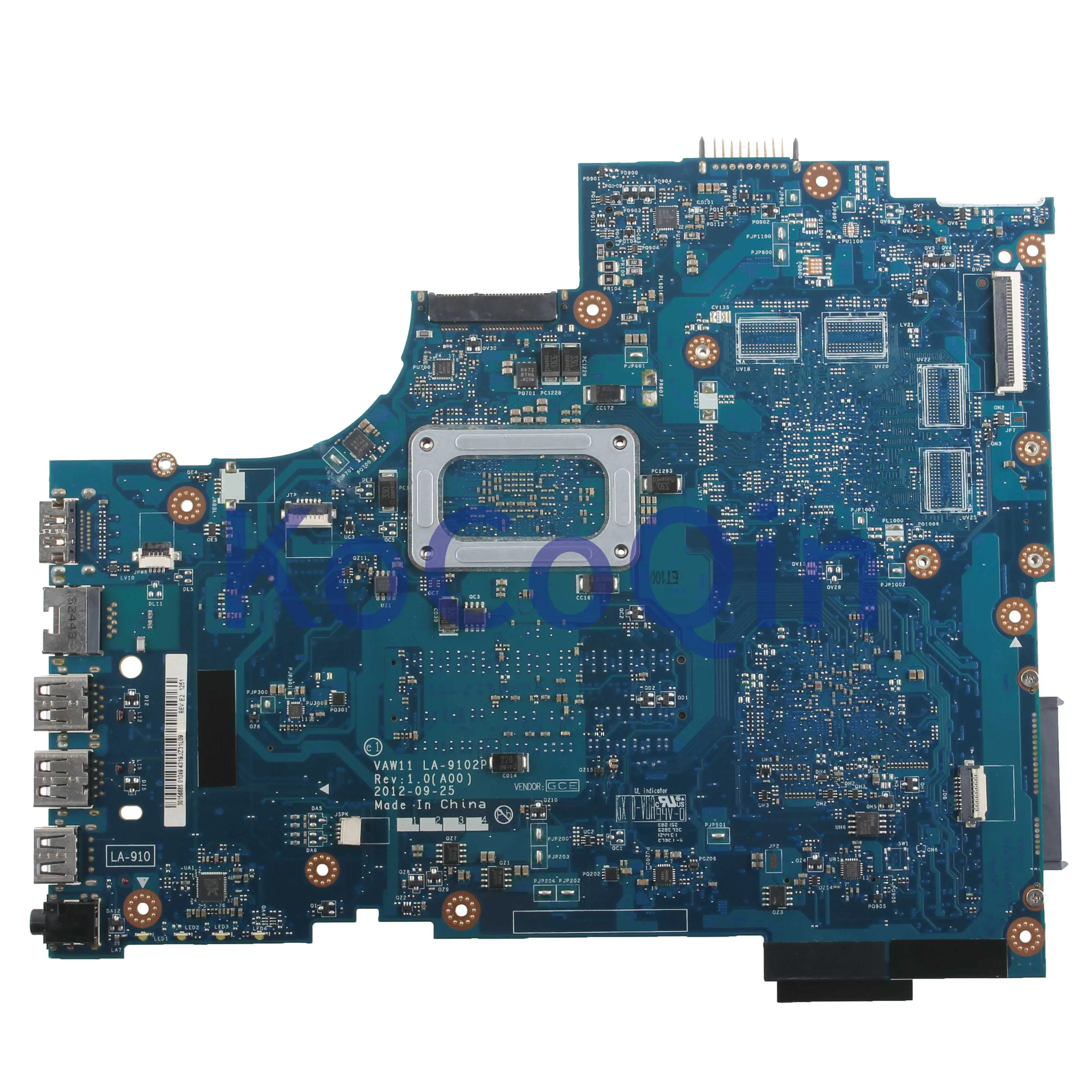 remarkable  KoCoQin Laptop motherboard For DELL Inspiron 17R 3721 5721 Mainboard CN-0WTY0Y 0WTY0Y LA-9102P CPU 