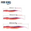 FISH KING 5/6.5/7.6/8.9cm Silicone Bait Smell Soft Fishing Lure 4-10pcs Larva Jigging Shad Worm Fishing Bait For Bass Wobblers ► Photo 2/6