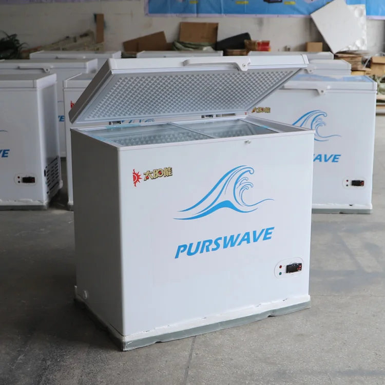 

Purswave BD/BC-208 208L DC Solar Chest Freezer 12V24V48V Single Door Refrigerator DC Compressor Freezer Powered by Solar Panel