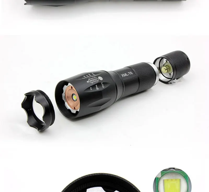 CREE XML E17 T6 Torch Flashlight 2000LM Waterproof Ultra Bright Tactical LED Flash Light Hunting Riding Lamps AAA 18650 (5)