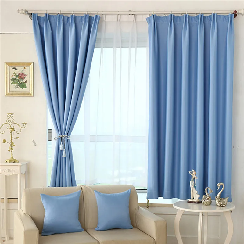 coxeer Shading Curtains Solid Color Thermal Insulated Blackout Panel