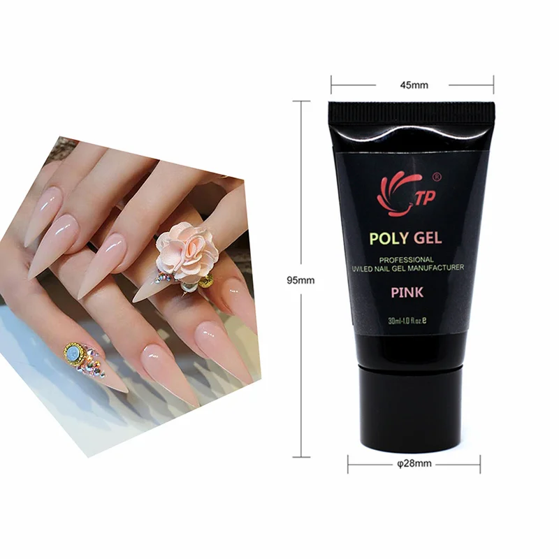 TP 30ml Polygel Clear Pink White Nail Art Jelly Soak off Poly Gel Crystal Acrylic French Tip Quick Building Extension Builder