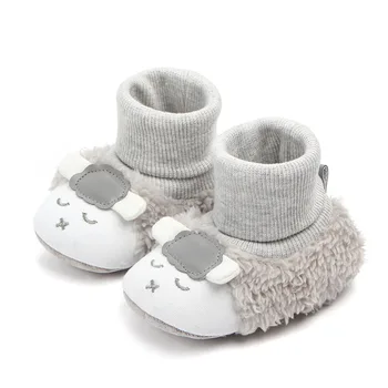 

Winter warm - up cute little sheep boots soft soles warm baby shoes baby walking shoes Thickened non-slip indoor baby shoes Z