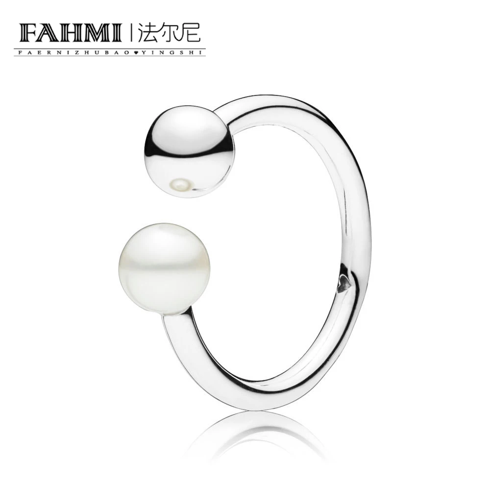 

FAHMI 100% 925 Sterling Silver New 197573P Contemporary Pearl Open Ring Fashion Women Elegant Gift Jewelry Factory Direct