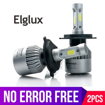 

Elglux 2Pcs Auto H4 LED H7 H11 H8 9006 HB4 H1 H3 HB3 Car Headlight Bulbs 72W 8000LM Automobiles Lamp 6500K 12V for Super bright