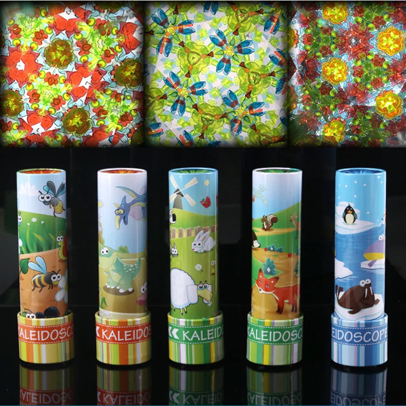 Cartoon Animals Metal appearance Rotating Kaleidoscopes Colorful World Preschool Toys Best Kids Gifts Style Random PIN
