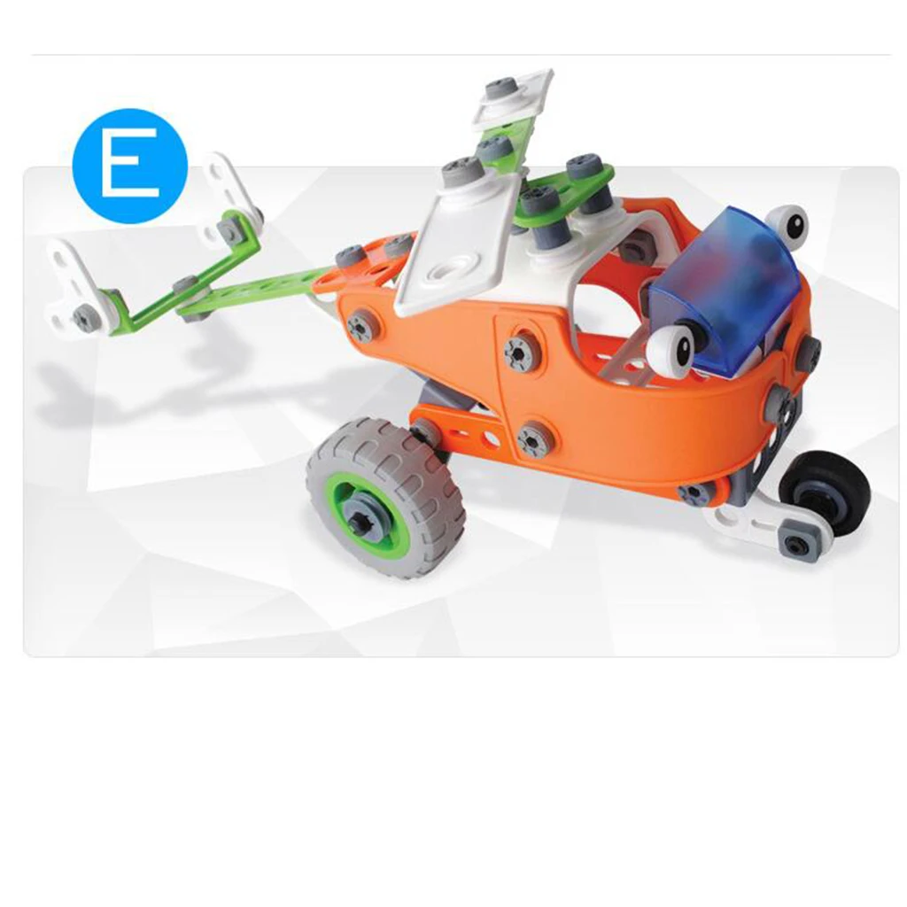 161Pcs DIY Assemble 5 In 1 Take Apart Vehicle Toy Set for Kids Toddlers, Plastic Building Blocks Toy