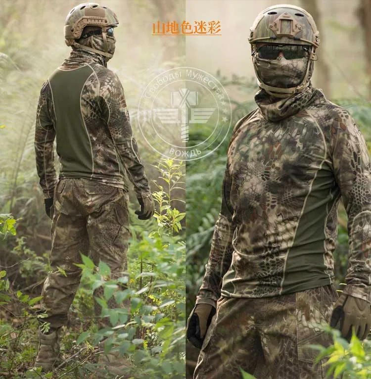 Tactical Crew Neck с длинным рукавом сетка TRU T футболка Kryptek Camo Highlander - Цвет: Kryptek Mountain