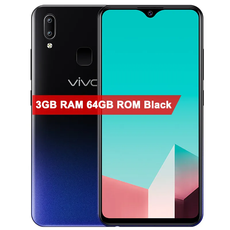 3GB 64GB Black Vivo U1 мобильный телефон 6," 64G rom 4030mAh Восьмиядерный Android 8,1 камера 8.0MP+ 13.0MP отпечаток пальца для лица ID мобильный телефон - Цвет: 3GB 64GB Black