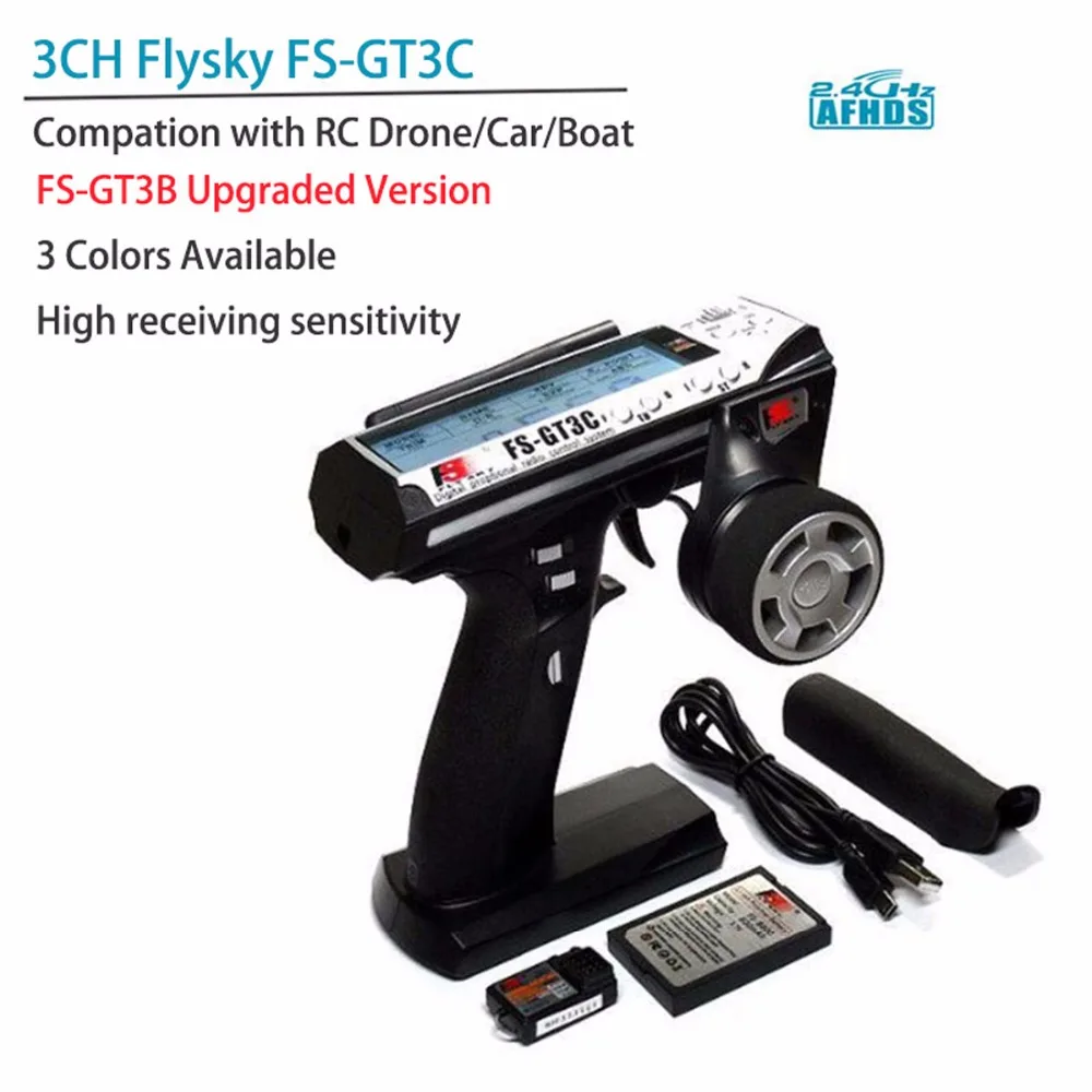 FlySky GT3C FS 2 4 GHz 3CH передатчик с GR3E приемником для RC автомобилей Лодка Радио