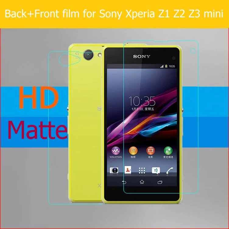 

Front+Back Screen Protector Anti-glare Matte Film For Sony Xperia Z1 Z2 Z3 Mini Compact HD Clear Glossy Film panel guard+cloth