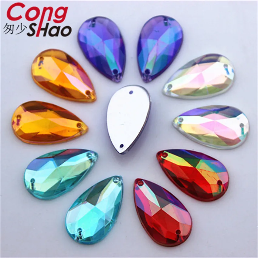 100 шт. акриловые стразы с плоским основанием для одежды 14 х24 мм|crystal flatback|rhinestone