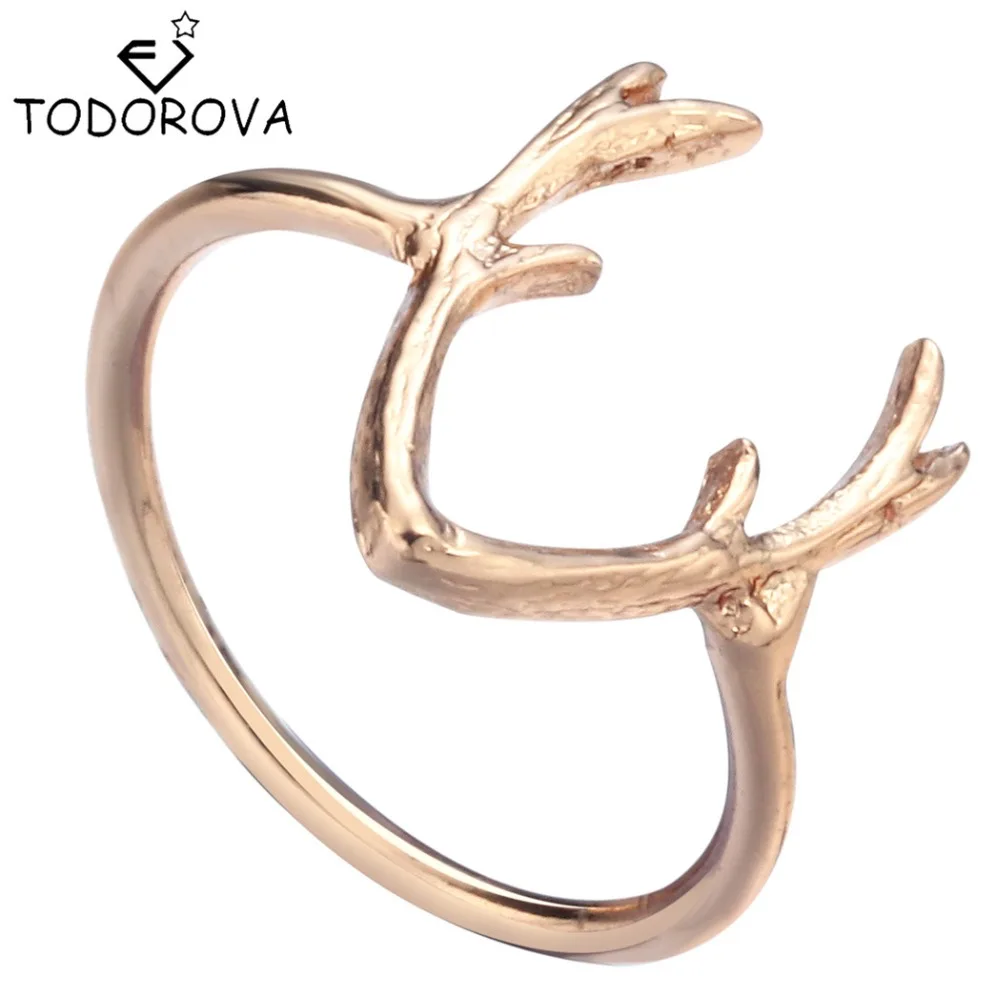 Todorova Deer Antler Reindeer Horn Animal Ring for Women Steampunk Accessories Jewelry Cheap Items Big Discount | Украшения и